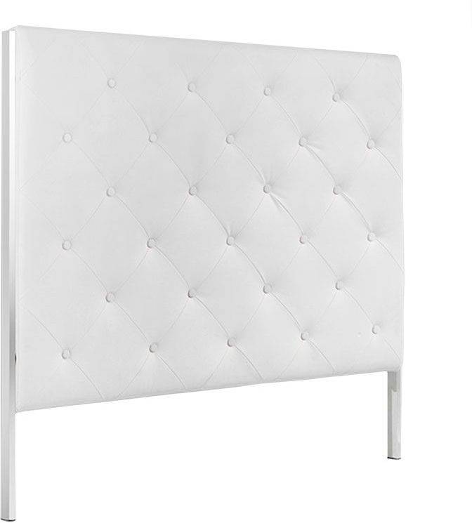 Cabecero ABECEDARIO Capiton   (Blanco - Símil Piel - 160 x 140 x 8 cm)