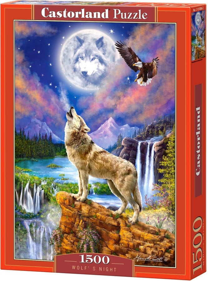 Castorland Wolfs Night puzzle rompecabezas arte niños y adultos lobo 9 años 1500