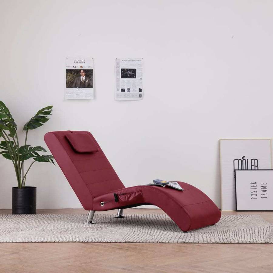 Chaise Longe VIDAXL 281287 Tela Rojo