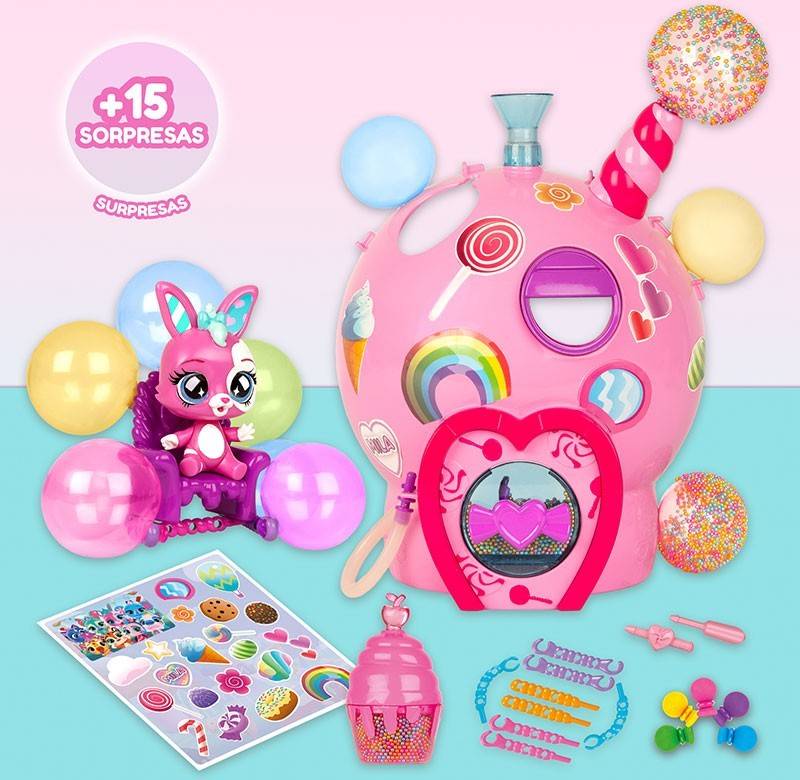 Laboratorio Imc Toys playset bubiloons edad ‍5 años bubilab para crear y decorar globos con +15 accesorios el muñeco exclusivo mila juguete regalo +5