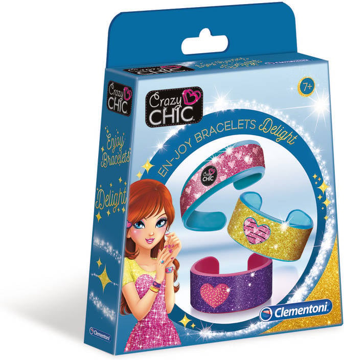 Kit Pulseras Crazy brillantes clementoni18532crazy chicbraccialetti casual juego creativo 18532