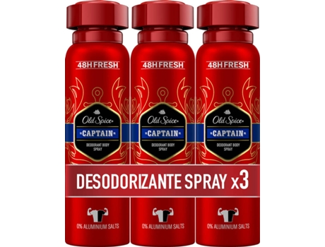 Pack Desodorizante Spray OLD SPICE Captain (3 x 150 ml)