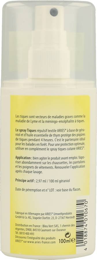 Repelente Textil ARIES Garrapatas  (100 ml)