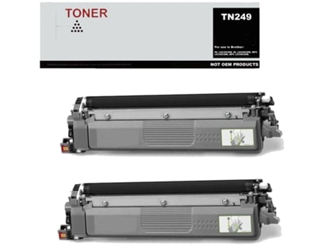 Toner TN249 pack 2 negro compatible con Brother TN249BK GENÉRICO