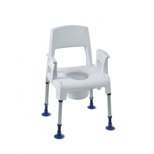 Silla de Baño INVACARE Modular con Inodoro y Ventosas en Las Patas Respaldo y Reposabrazos