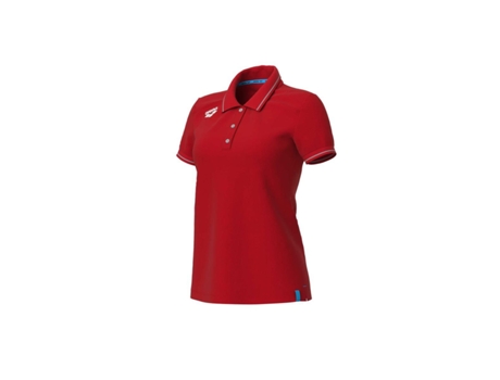 Polo de Mujer para Natación ARENA Team Solid Algodón Rojo (S)