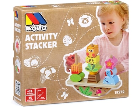 Molto Juguete De madera activity stacker atraque edad 2