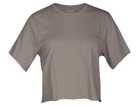 Camiseta de Mujer HURLEY Dwellers Crop Crew Bolso Gris (S)