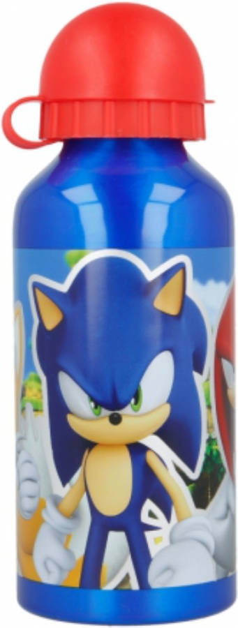 Sonic Botella De aluminio para niños cantimplora infantil agua reutilizable 400 ml