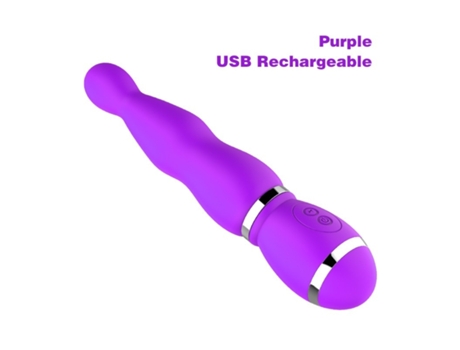 Vibrador de masaje de silicona con 12 modos de vibración para mujeres (púrpura) VEANXIN