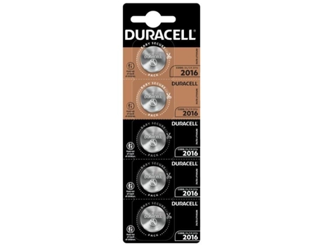 Blíster de 5 DURACELL Cr2016 Litio 3V