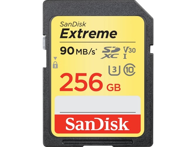 Tarjeta SD SANDISK Extreme 256GB 90MB/S V30