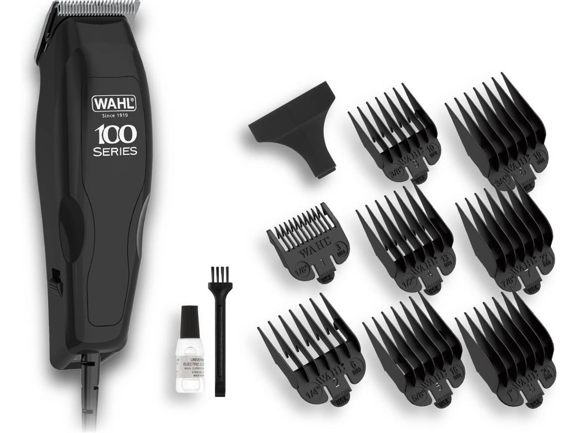 Aparador Wahl 1395.0460 pro 100 cortapelos negro color series 8 peines cuchillas de acerocarbono auto gome 13950460 con cable accesorios 12 3 25