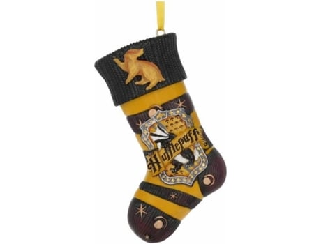 Adorno De Navidad nemesis now hufflepuff harry potter producto oficial festivo color amarillo