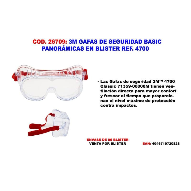 3m gafas seguridad basic 4700 pc