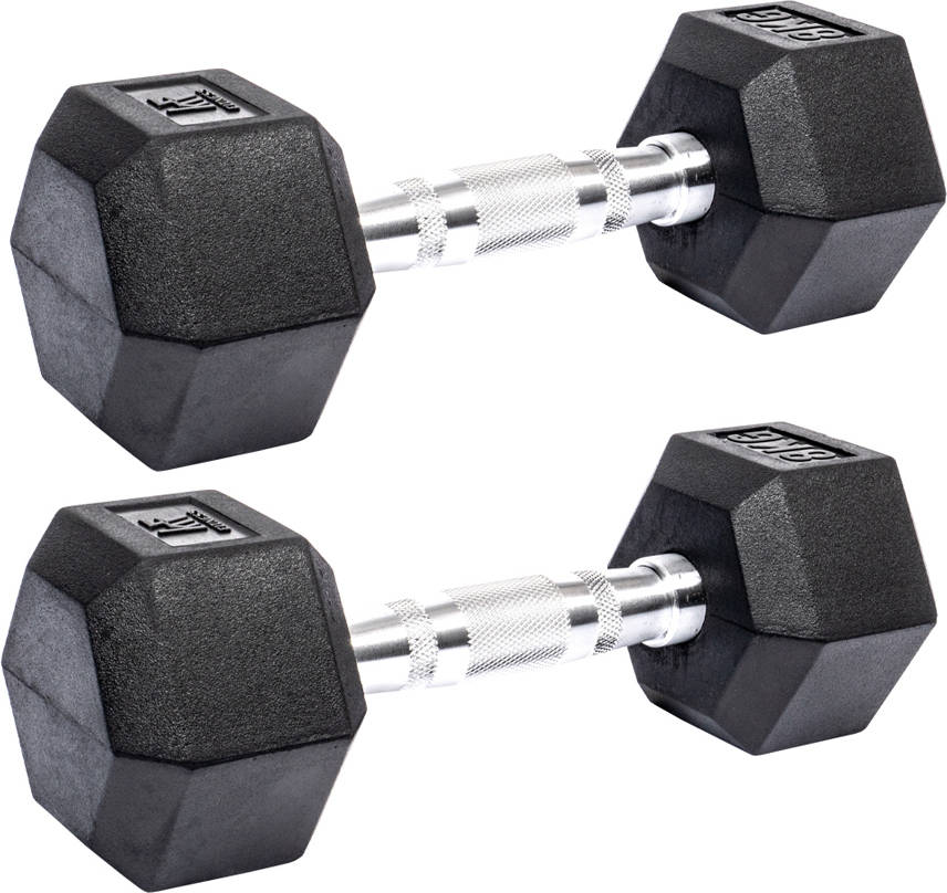 Mancuernas KRF FITNESS Hexag Negro (8kg)