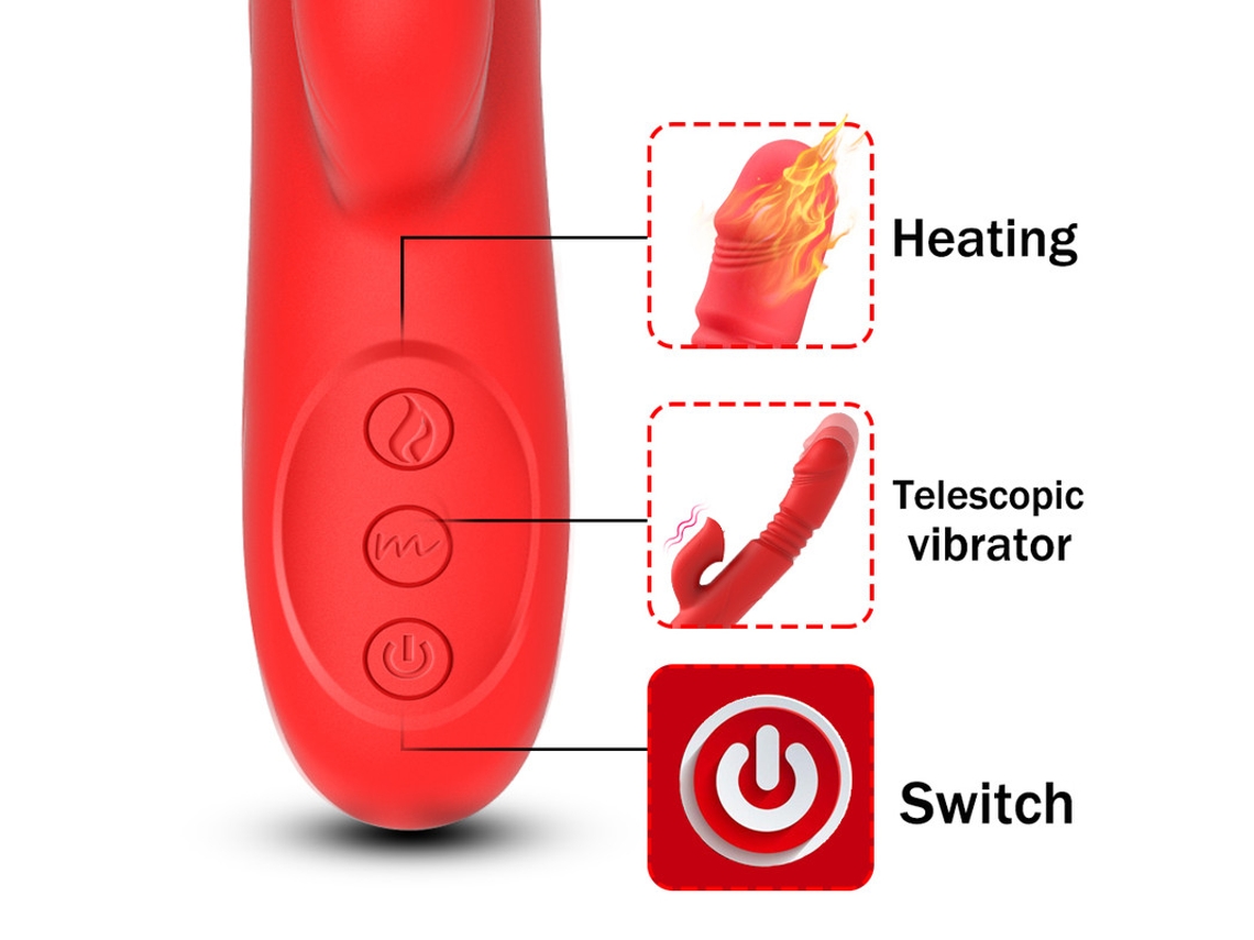 Vibrador de calefacción Columpio de clítoris Estimulador telescópico Juguetes  sexuales femeninos (Rojo) ENZONS | Worten.es