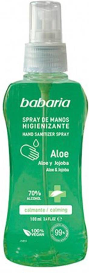 Babaria Gel De manos calmante y refrescante con aloe vera jojoba 70 alcohol uso limpiador barbaria 100