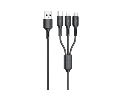 Cable Wk Wdc Usb Micro Pines Carga Rápida Negro