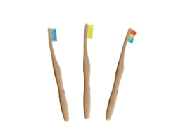 Set 3 Cepillos de Dientes DR BOTANICALS Bamboo (Azul, Multicolor y Amarillo)