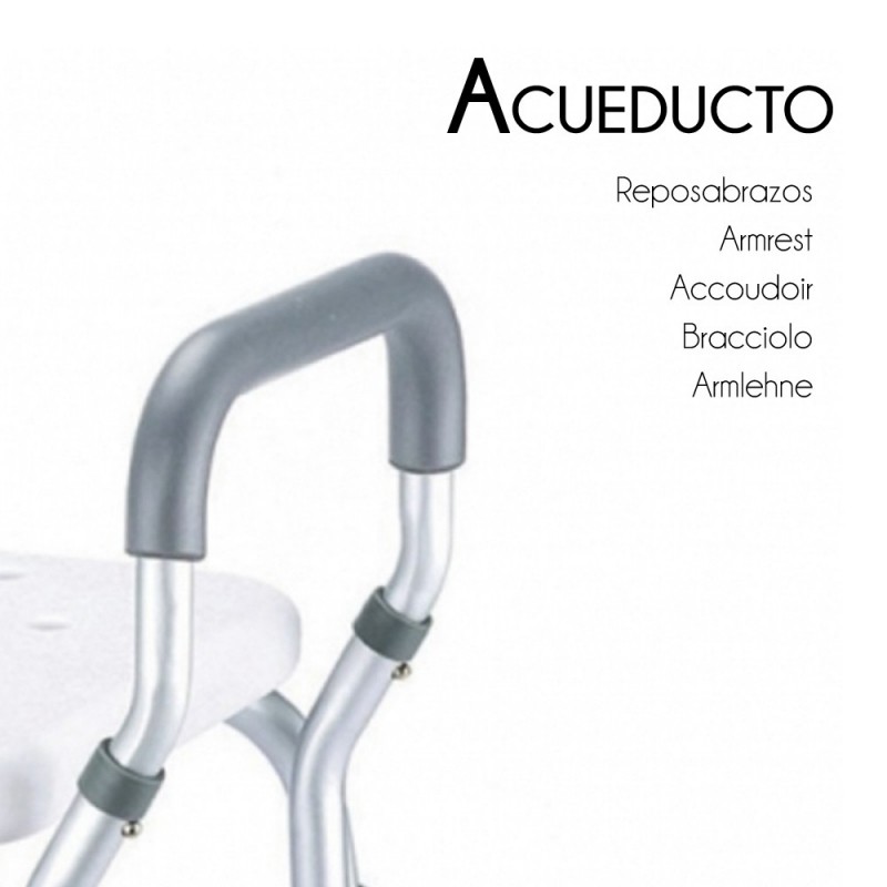 Silla de Baño MOBICLINIC Aluminio Pvc Altura Regulable Reposabrazos Acueducto