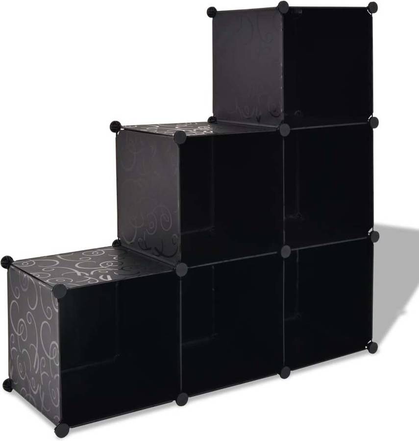 Cubo Para Almacenaje vidaxl negro 110 x 37 cm estantería 6