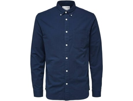 Camisa SELECTED Algodón Hombre (XXL - Azul)