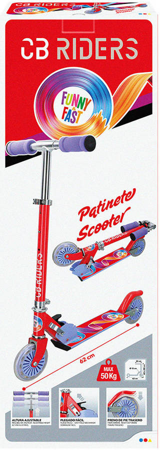 Patinete Infantil CB TOYS CB Riders Rojo (Edad Mínima: 6 Años - 62 x 32 x 80 cm)