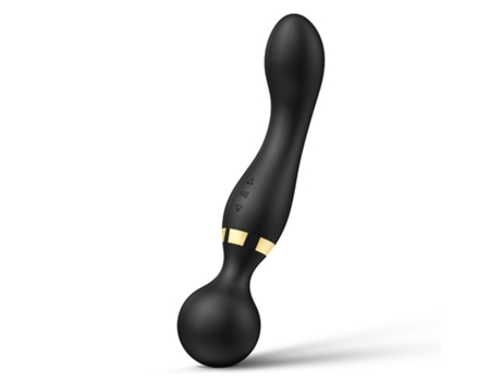 Vibrador de masaje de silicona de doble cabeza de frecuencia múltiple para mujeres (negro) VEANXIN