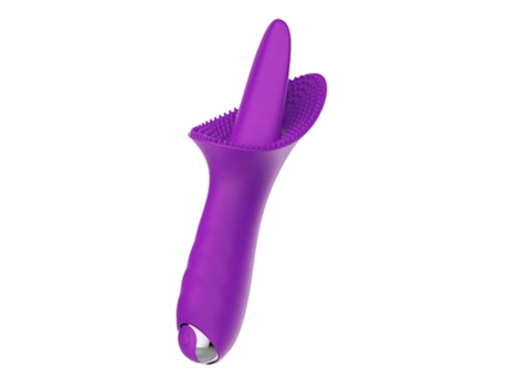 Vibrador de masaje para lamer la lengua de silicona de 10 frecuencias para mujeres (púrpura) VEANXIN