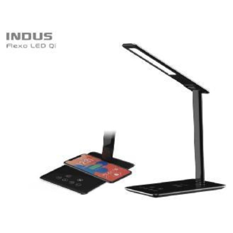 Flexo luz led usb qi indus negro