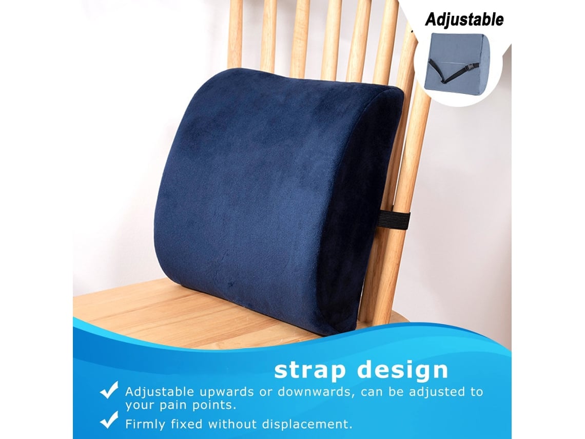 Almohada de apoyo lumbar para silla de oficina, almohada lumbar para  automóvil, espuma viscoelástica, soporte de respaldo para silla de oficina