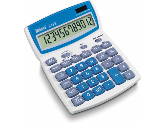 Calculadora Rexel Ib410086 blanco 12 ibico 212x blancoazul de sobremesa con