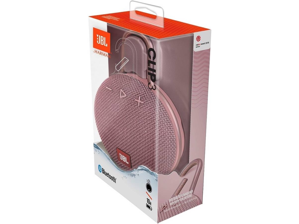 Mini Altavoz Portátil Bluetooth JBL Clip3 Rosa