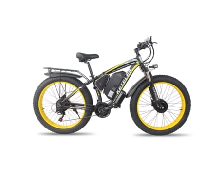 Bicicleta eléctrica KETELES 1000wx2 55km / h 26 '48v 23ah 130km - Amarillo