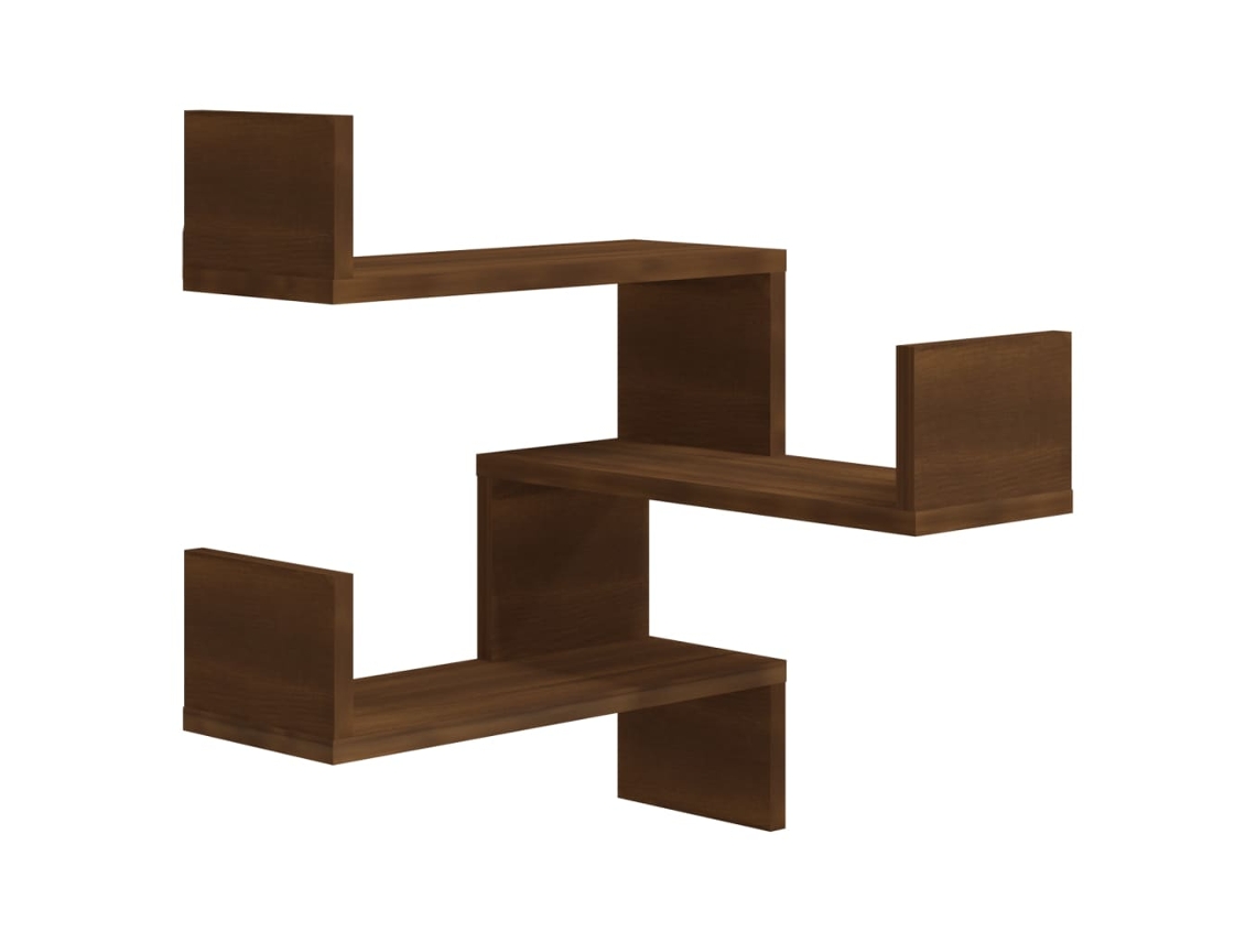vidaXL Estante pared madera roble tratada marrón claro 80x30x(2-6) cm