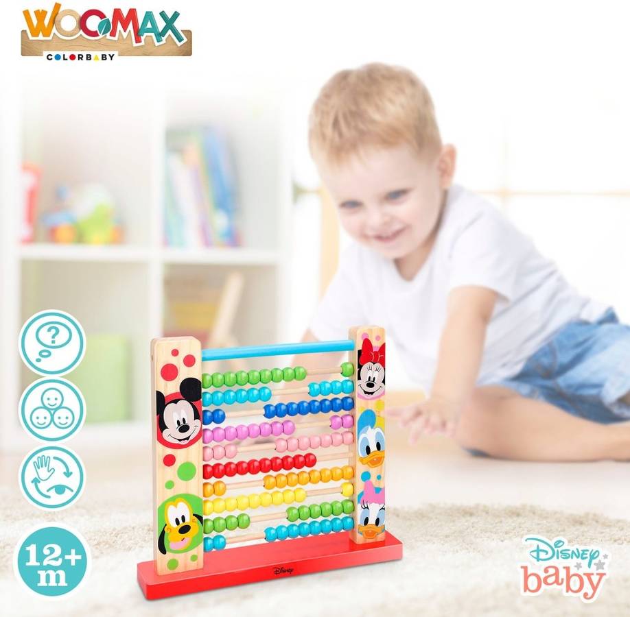 Juego Didácticos WOOMAX Ábaco de madera Disney (33,5x7x30 cm - 1 año)