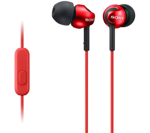 Auriculares con Cable SONY Mdrex110 (In Ear - Micrófono - Rojo)