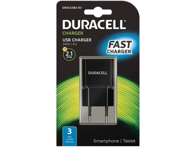 Cargador DURACELL DRACUSB3-EU Negro