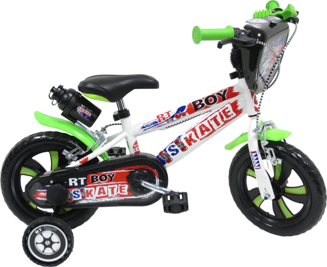 Bicicleta DENVER BIKE RT Boy Skate 12" en Hierro Verde y Blanca