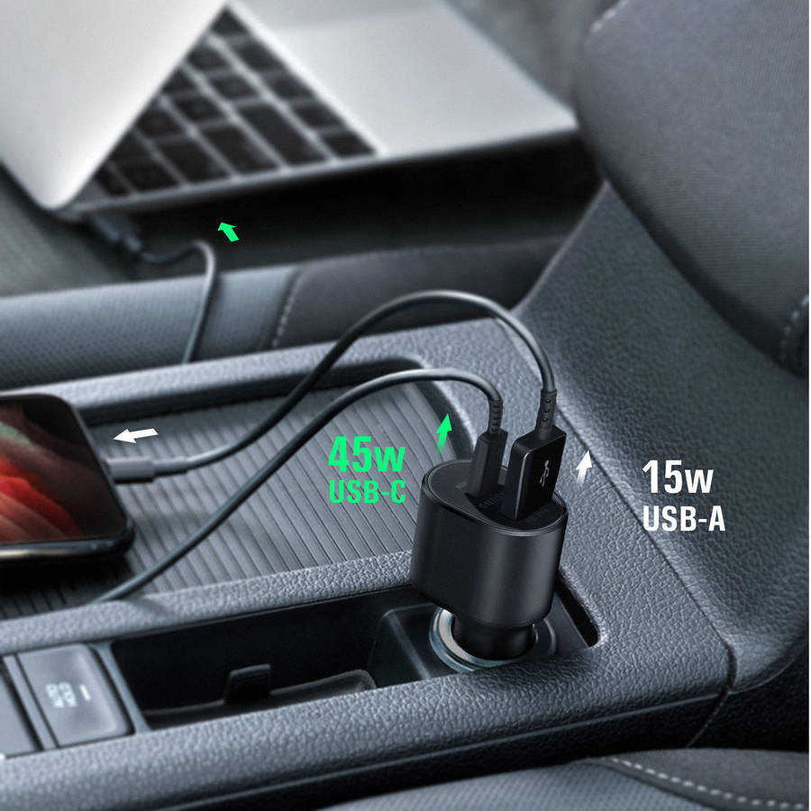 Cargador para Coche SAMSUNG EPL5300XB (5A - USB-C + USB - Negro)