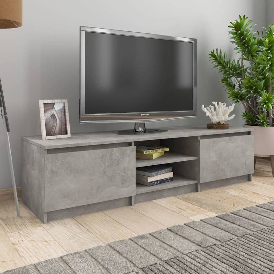 Mueble TV VIDAXL Aglomerado 800652 (140 x 40 x 35.5 cm - Madera - Gris)