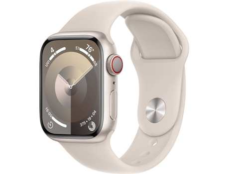 APPLE Watch Series 9 GPS+Cellular 41 mm Blanco Estrella con Correa Deportiva Blanco Estrella (Talla: M/L)