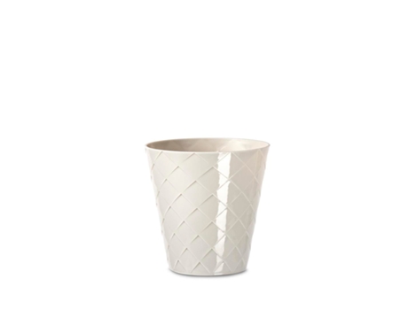 ARECA Palm - Maceta Decorativa Redonda 11 cm con Textura Blanco Roto