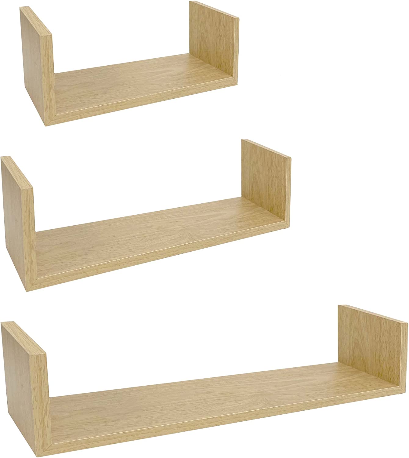 Thesecrethome.es – Set de 3 estantes en forma u balda flotante mueble organización para colgar tam conjunto secret home 425 x 10 cm madera