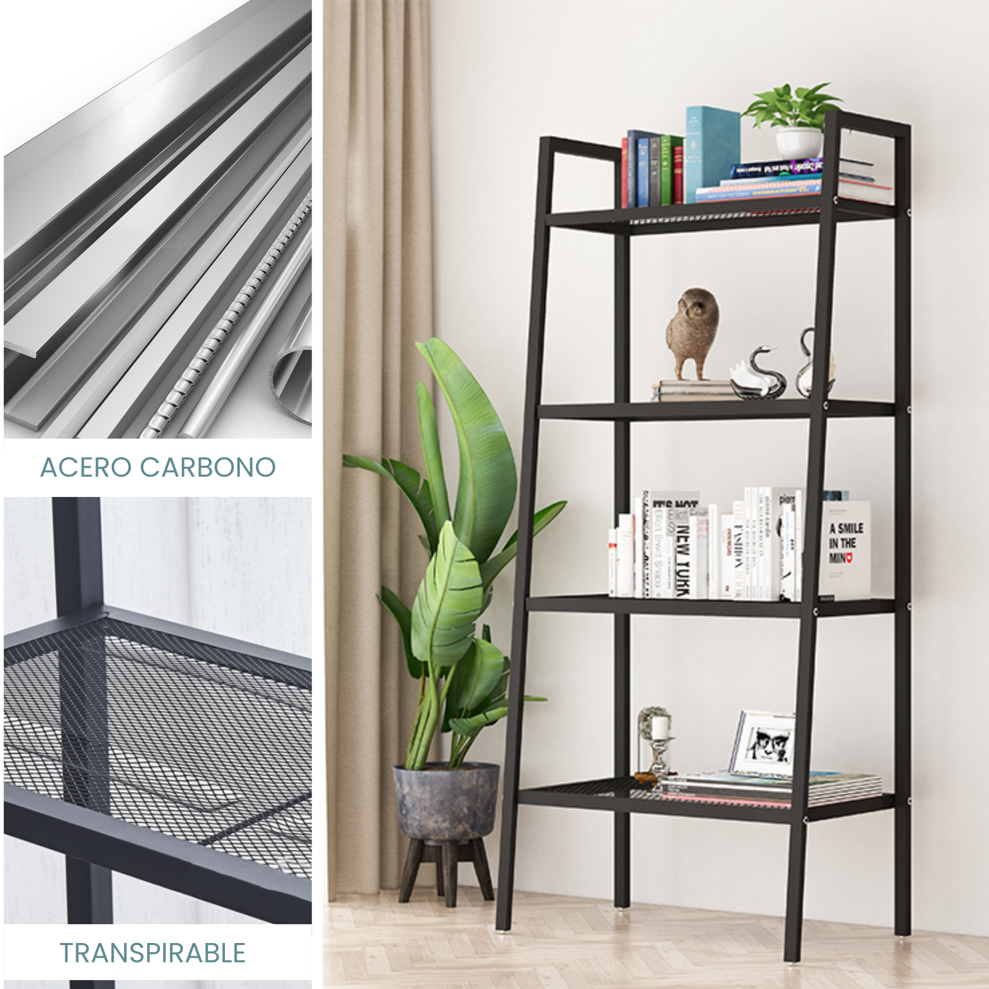 Estantería De Escalera De Metal Magic Select 150x60x35 Cm - Blanco con  Ofertas en Carrefour