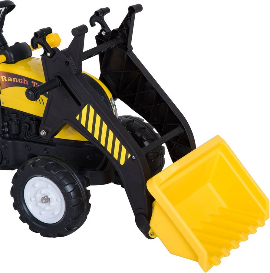 Homcom Tractor Infantil con excavadora pedales amarillo 167x41x52cm edad 3