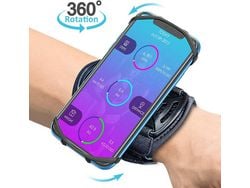 JEIIBRZUI Bolsillo para teléfono móvil para correr, soporte para teléfono móvil con rotación de 360 para muñeca para todos los teléfonos con pantalla, brazalete para teléfono móvil con llavero para correr en