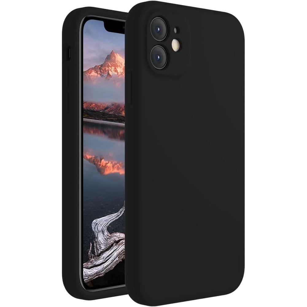 Funda de silicona para iPhone 11 [Bordes cuadrados] y [Protección de la  cámara] Funda para teléfono móvil mejorada con forro suave de microfibra  antiarañazos de 6,1 pulgadas