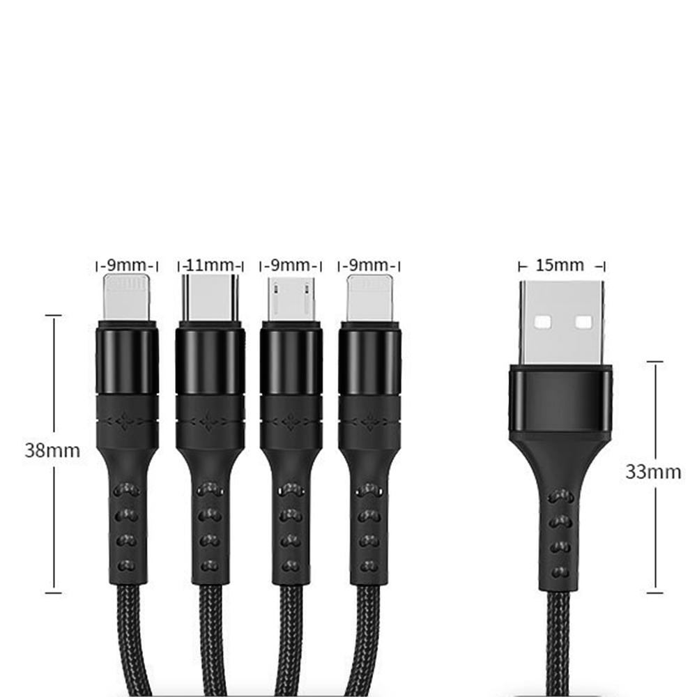 GELRHONR Cable de carga múltiple USB C corto, cable de carga USB C macho a  4 tipo C macho, cable de carga 4 en 1 compatible con móvil/Android y más